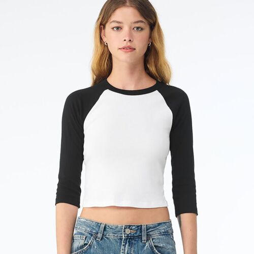 Women’s micro rib 3/4 raglan baby t-shirt Thumbnail