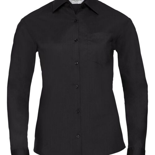 Women's long sleeve polycotton easycare poplin shirt Thumbnail